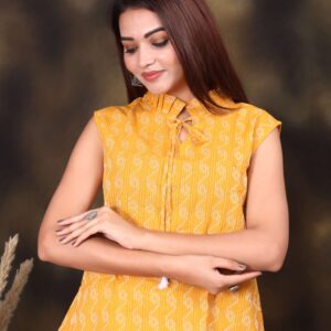 Bagru Women's Cotton Printed Top – Design 6