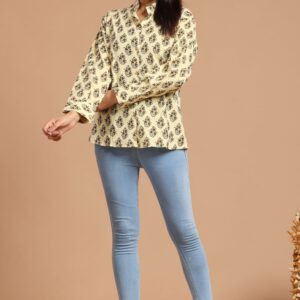 Bagru Women's Cotton Printed Top – Design 11