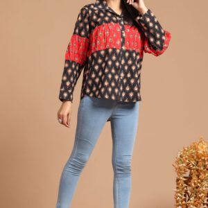 Bagru Women's Cotton Printed Top – Design 7