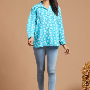 Bagru Women's Cotton Printed Top – Design 12