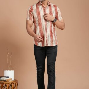 Bagru Print Men's Cotton Shirt – Design 11