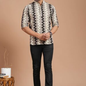 Bagru Print Men's Cotton Shirt – Design 9