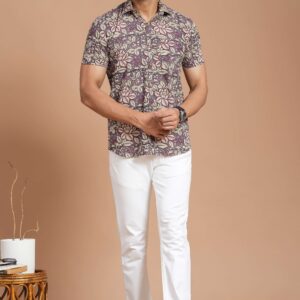Bagru Print Men's Cotton Shirt – Design 13