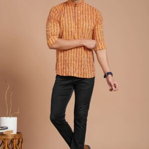 Bagru Print Men's Cotton Shirt – Design 2