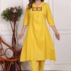 Bagru Women's Cotton Printed 3 Piece Kurta Pant Dupatta Set – Design 7