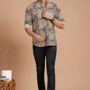 Bagru Print Men's Cotton Shirt – Design 5