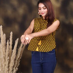 Bagru Women's Cotton Printed Top – Design 2